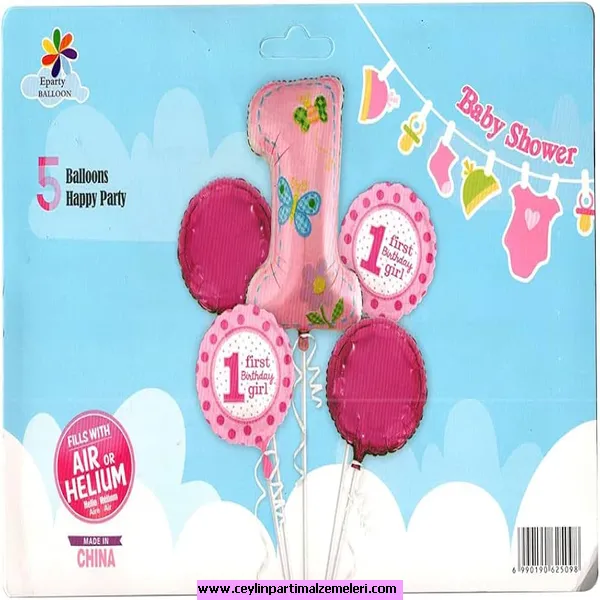 1 Yaş Temalı Folyo Balon Set